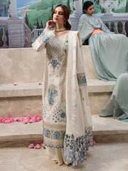 Mahnur Lawn Luxury Embroidered Dress 3 Piece Unstitched / Stitched
