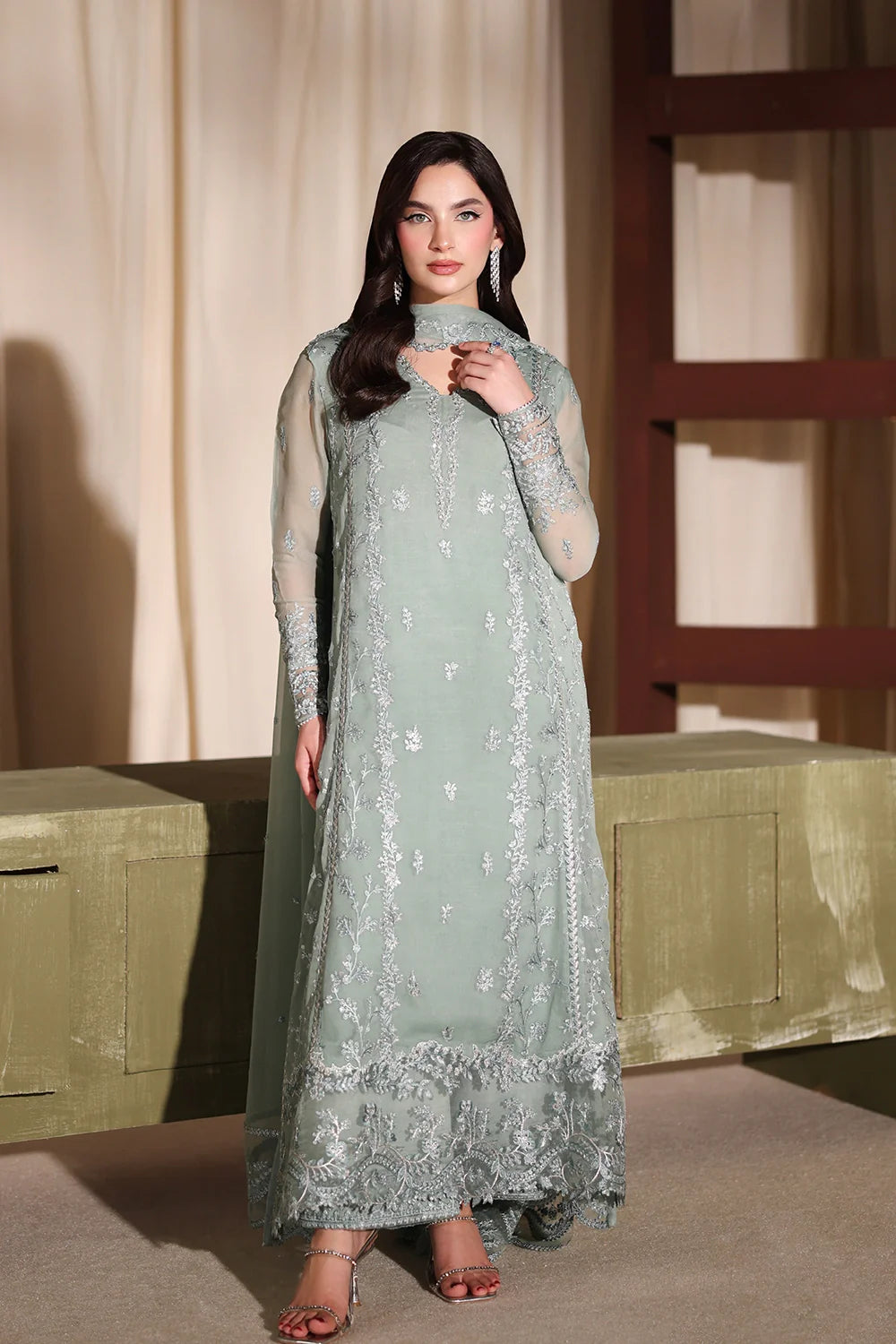 Azure luxury Chiffon Embroidered 3 Piece Unstitched / Stitched