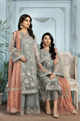 Alizeh Organza Embroidered & Hand Embellished 3 piece Unsitched / Stitched