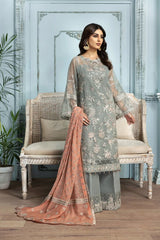 Alizeh Organza Embroidered & Hand Embellished 3 piece Unsitched / Stitched