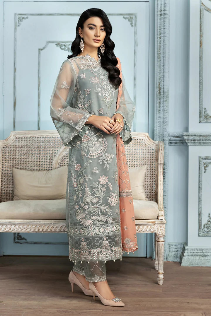 Alizeh Organza Embroidered & Hand Embellished 3 piece Unsitched / Stitched