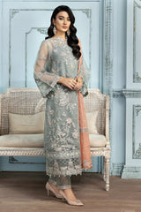 Alizeh Organza Embroidered & Hand Embellished 3 piece Unsitched / Stitched