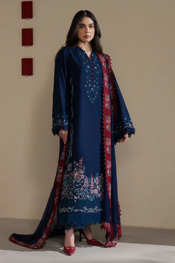 Ziva Luxury Lawn Embroidered 3 piece Unstitched / Stitched