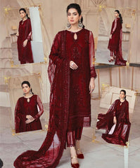 Mushq Formal Net Collection Embroidered 3 Piece Unstitched