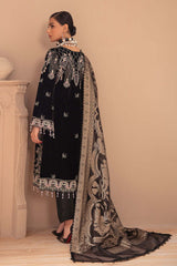 Ramsha Minhal Black Luxury Velvet Dress Embroidered 3 Piece Unstitched