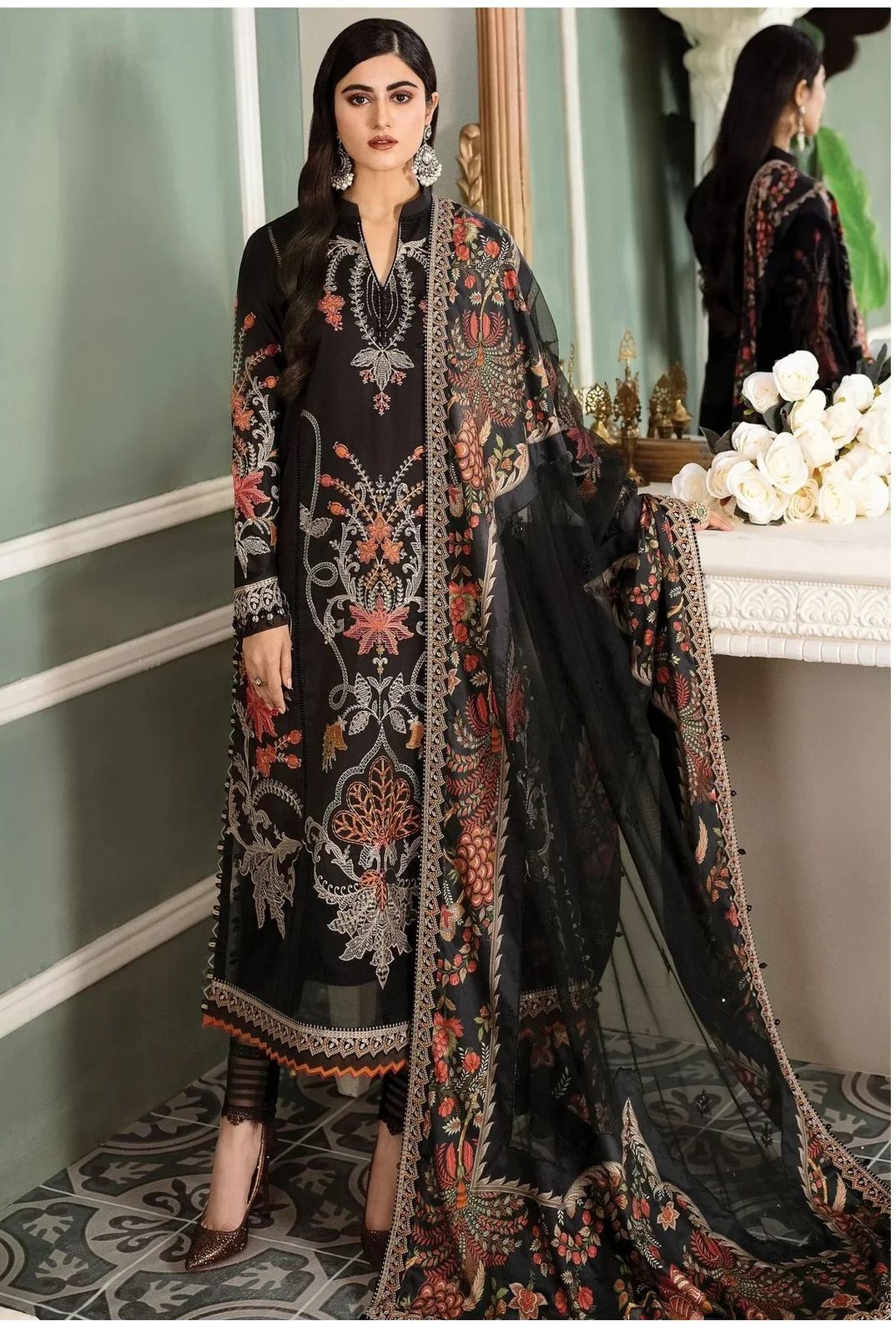 Maria B Sateen Embroidered Lawn Collection 3 piece Unstitched