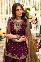 Ayesha Imran Purple Embroidery Luxury Chiffon 3 Piece Unstitched