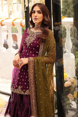 Ayesha Imran Purple Embroidery Luxury Chiffon 3 Piece Unstitched