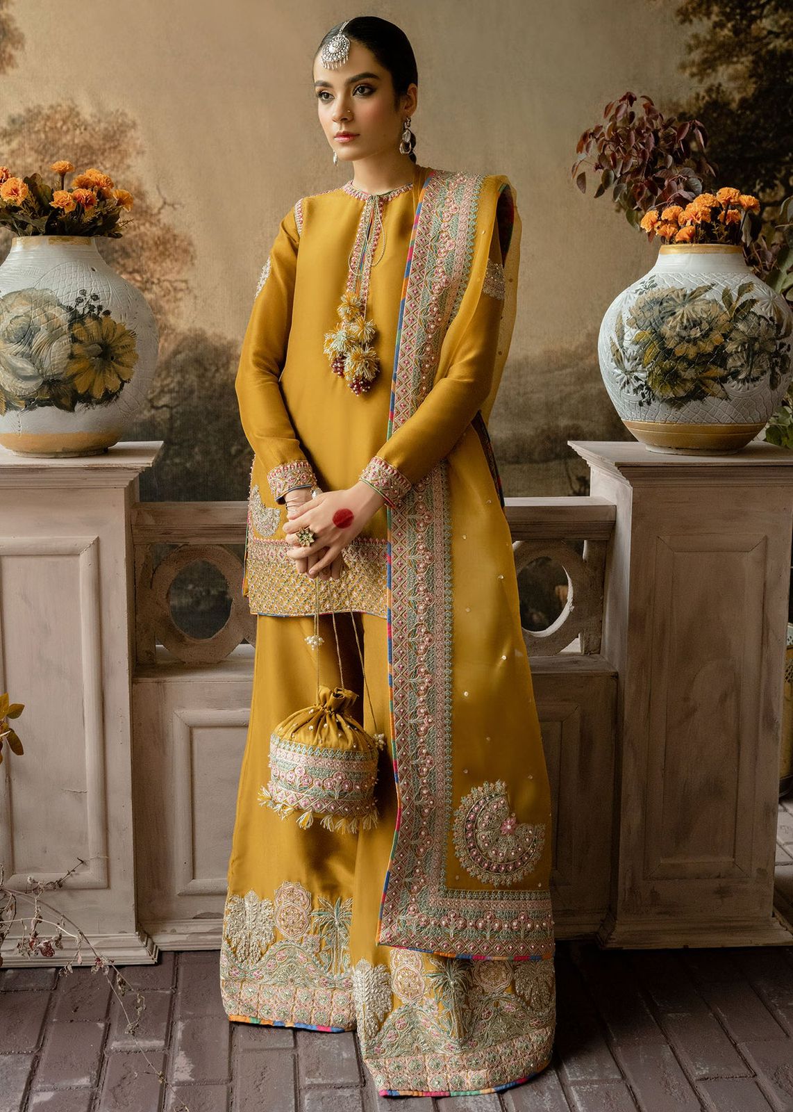 Laam Embroidered Organza Suit 3 piece Unstiched