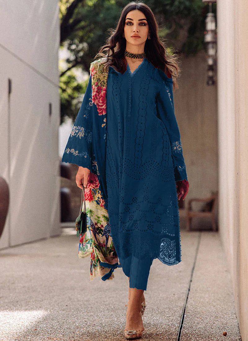 Saira Rizwan Chikan Kari Lawn 3 Piece Unstitched