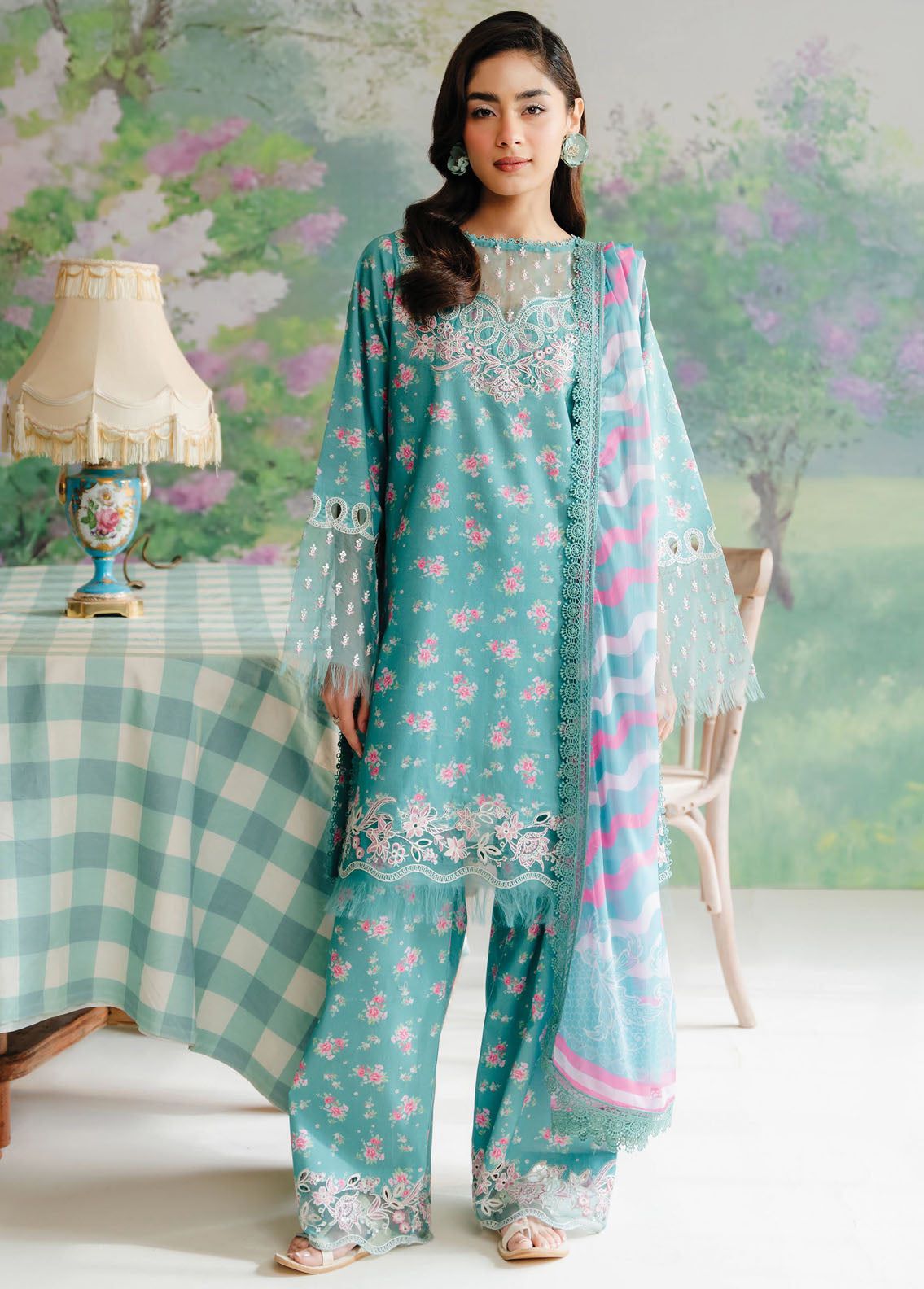 Afrozeh Embroidered Lawn 3 Piece Unstitched