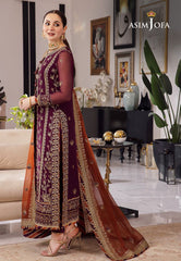 Asim Jofa Luxury Chiffon Embroidered 3 piece Unstitched