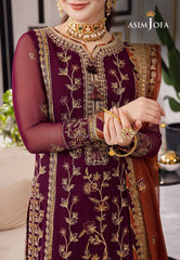 Asim Jofa Luxury Chiffon Embroidered 3 piece Unstitched