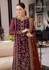 Asim Jofa Luxury Chiffon Embroidered 3 piece Unstitched