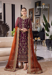 Asim Jofa Luxury Chiffon Embroidered 3 piece Unstitched
