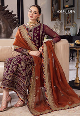Asim Jofa Luxury Chiffon Embroidered 3 piece Unstitched