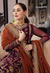Asim Jofa Luxury Chiffon Embroidered 3 piece Unstitched