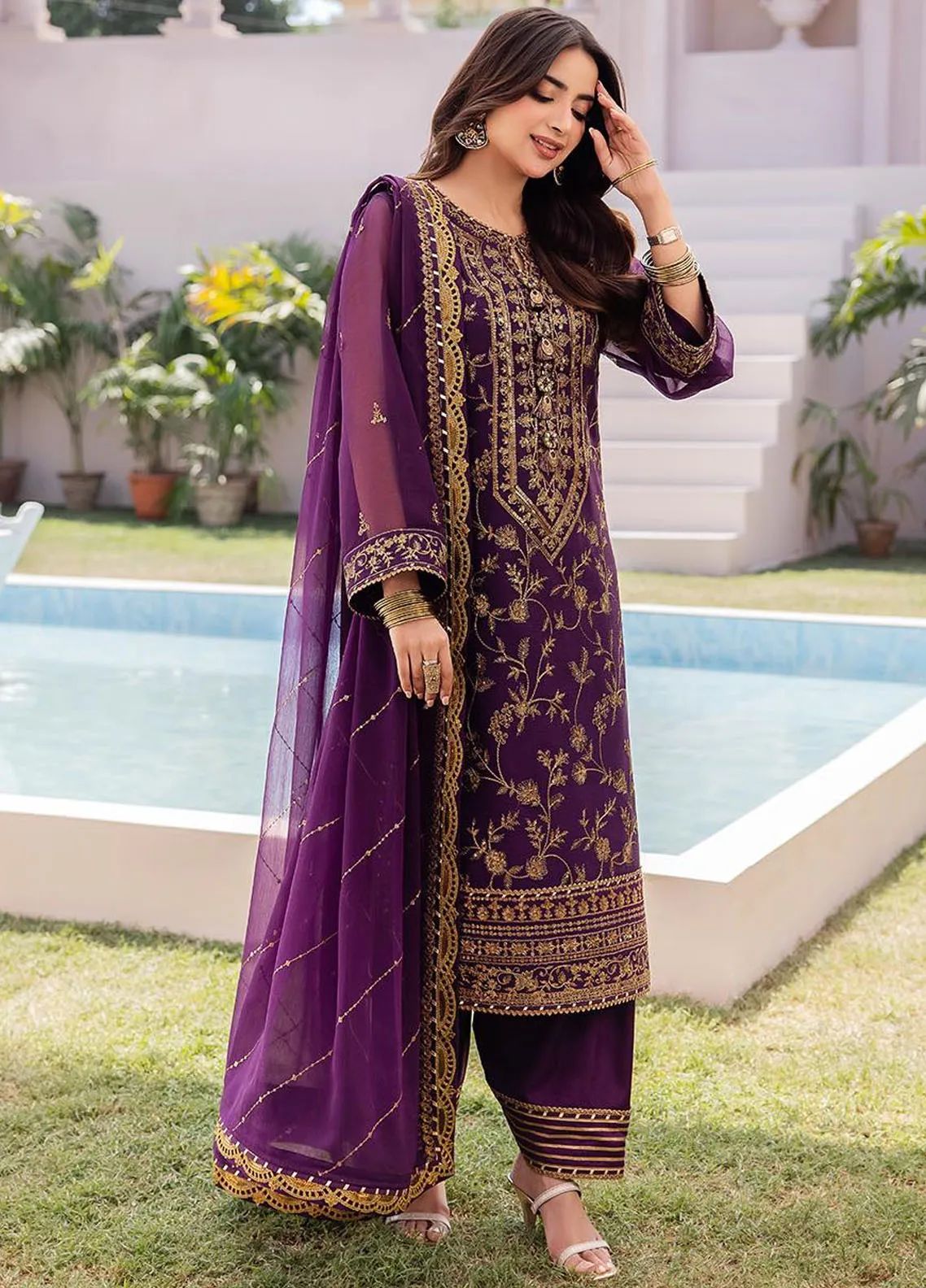 Asim Jofa Luxury Chiffon Collection 3 Piece Unstitched