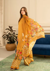 Lulusar Luxury Silk Dress Partywear Emblished Handwork & Digital Printed Suit 3 Piece Unstitched