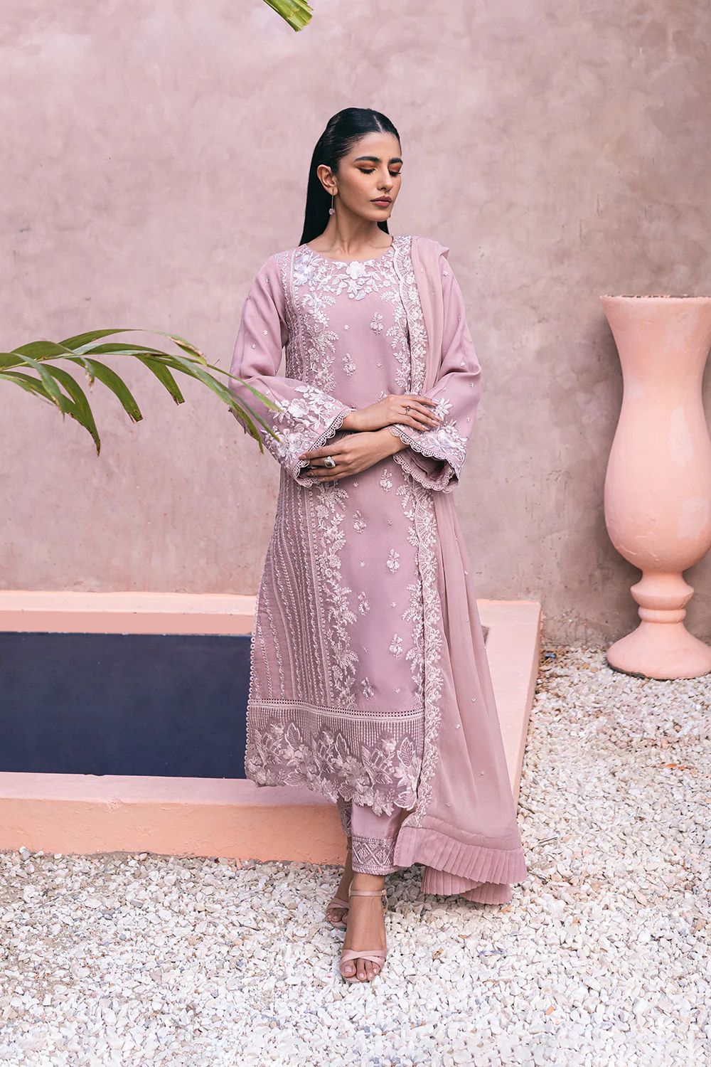 Azure Luxury Chiffon Embroidery 3 Piece Unstitched