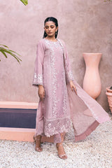 Azure Luxury Chiffon Embroidery 3 Piece Unstitched