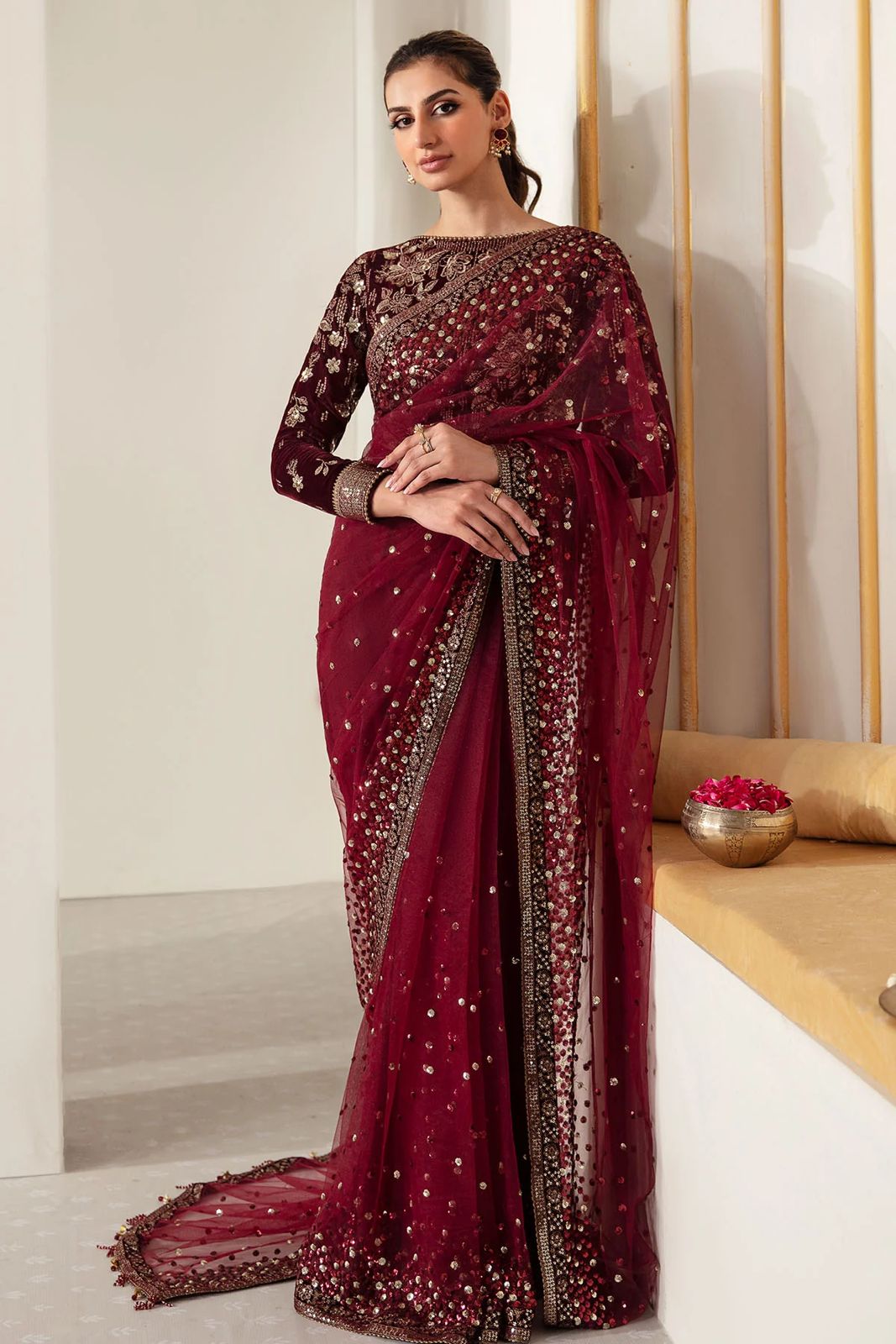 Jazmin Wedding Net Saree Collection Embroidery Unstiched