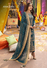 Asim Jofa Embroidered Luxury Chiffon Zinc 3 Piece Unstitched