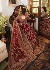 Afrozeh Luxury Net Maxi Embroidered 3 Piece Unstitched