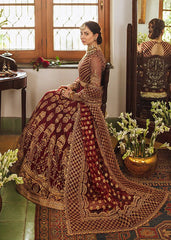 Afrozeh Luxury Net Maxi Embroidered 3 Piece Unstitched