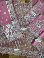 Kanwal Malik Embroidery Organza Bridal Wear Dress 3 Piece Unstitched