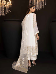 Charizma White Formal Chiffon Collection Handmade Embroidered 3 piece Unstitched