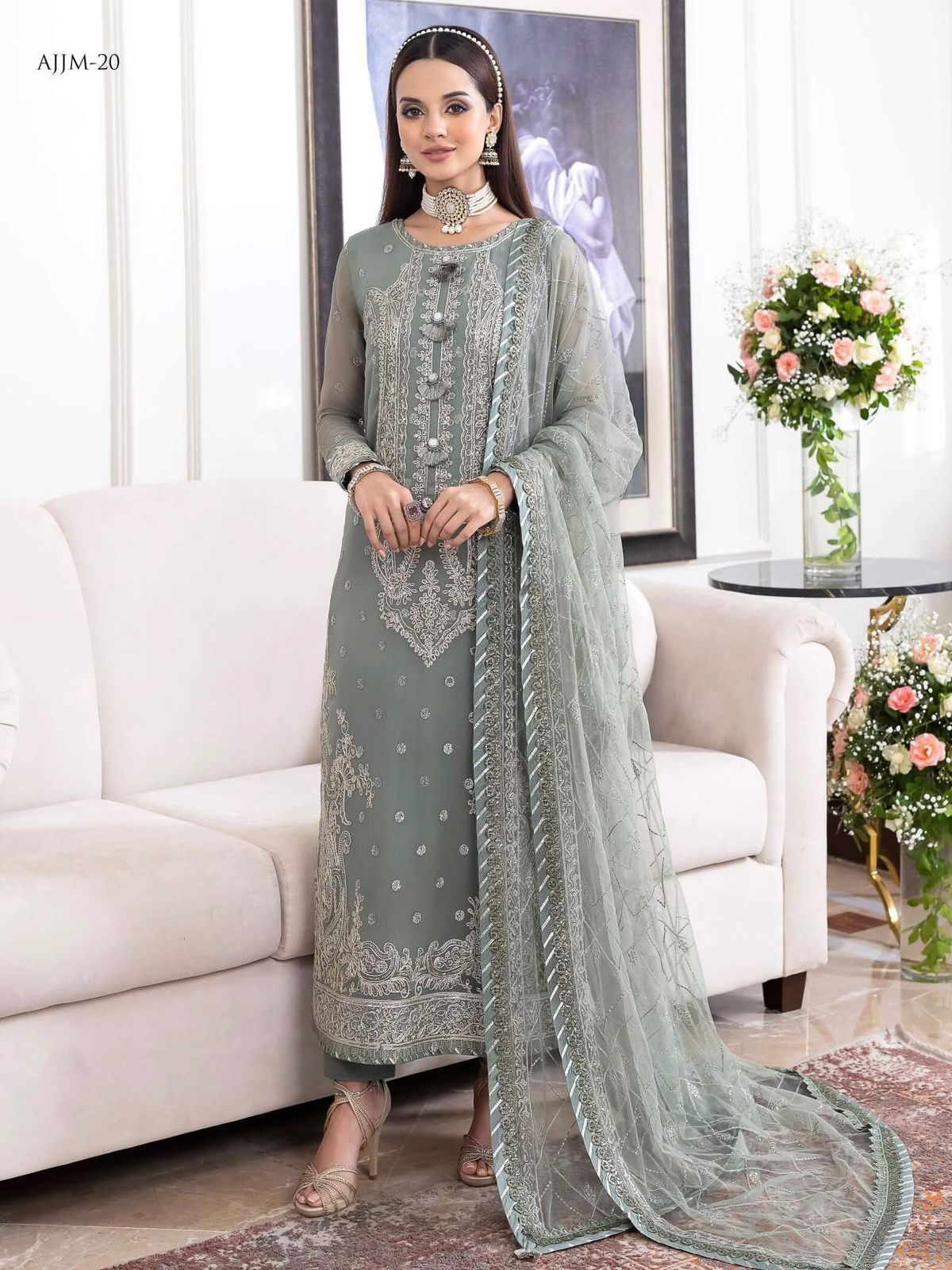 Asim Jofa Jhilmil Chiffon Collection 3 piece Unstitched