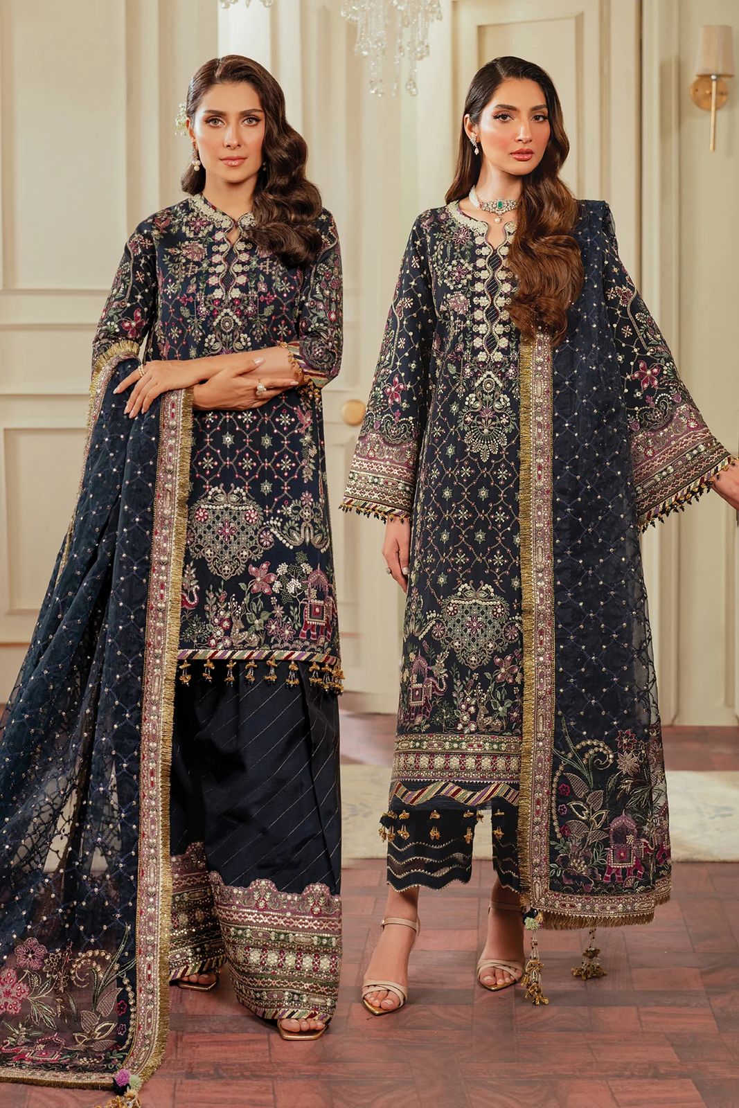 Baroque Chantelle Luxury Raw silk Embroidered 3 Piece Unstitched