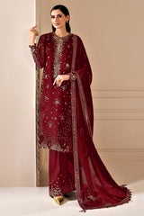 Jazmin New Arrival Luxury Chiffon Embroidered 3 Piece Unstitched