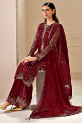 Jazmin New Arrival Luxury Chiffon Embroidered 3 Piece Unstitched