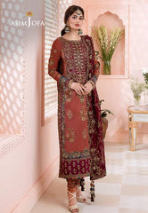 Asim Jofa Embroidered Luxury Chiffon 3 Piece Unstitched
