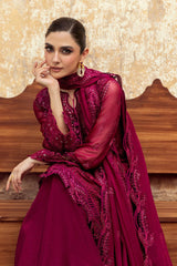 Qalamkar Embroidered Luxury Chiffon 3 Piece Unstitched