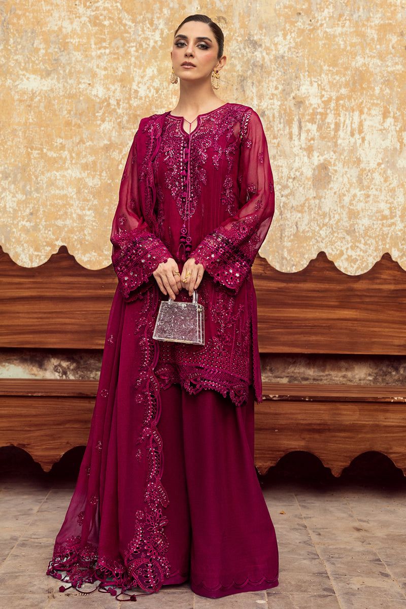 Qalamkar Embroidered Luxury Chiffon 3 Piece Unstitched