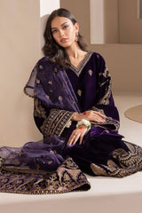 Baroque Luxury 9000 Micro Velvet Dress Embroidered 3 Piece Unstitched