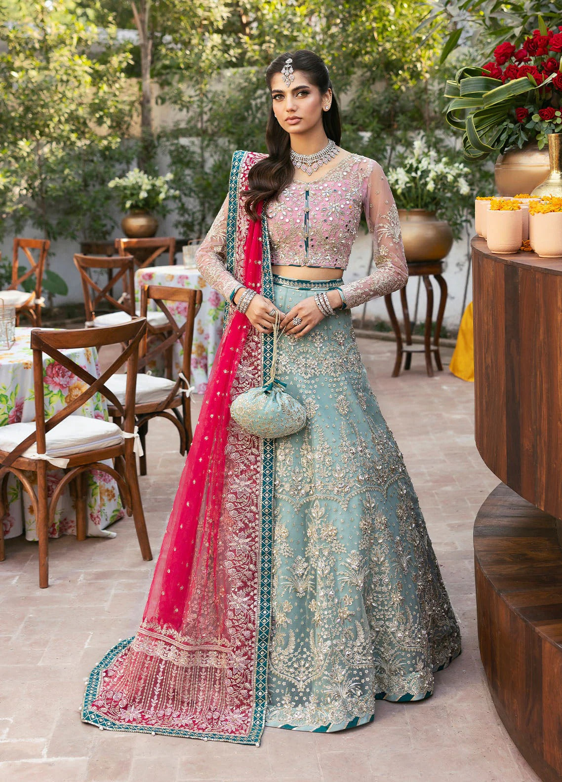 Chaandni by Gulaal Embroidered Net Shanaya Wedding Collection 3 Piece Unstitched