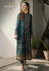 Asim Jofa Embroidered Luxury Chiffon 3 Piece Unstitched
