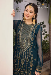 Asim Jofa Embroidered Luxury Chiffon 3 Piece Unstitched