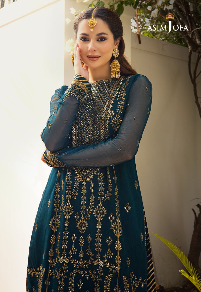 Asim Jofa Embroidered Luxury Chiffon 3 Piece Unstitched