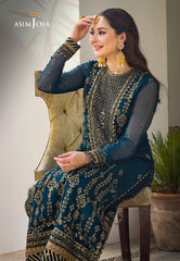 Asim Jofa Embroidered Luxury Chiffon 3 Piece Unstitched