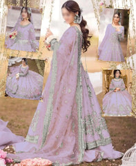 Maha Wajahat Purple Bridal Collection Net 3 Piece Unstitched