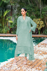 Azure luxury Chiffon Embroidered 3 Piece Unstitched