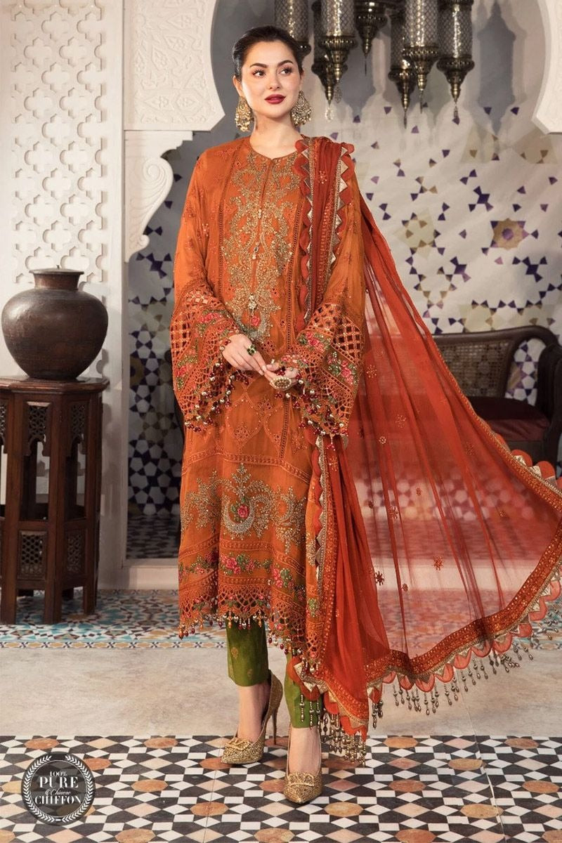 Maria B Embroidered Chiffon Collection 3 Piece Unstitched