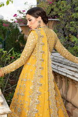 Mariaa B Bridal Mehndi Dress in Angrakha Lehenga Style 3 piece Unstitched