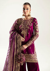Kanwal Malik Shocking Pink Soft Raw Silk Formal Wear Dress Embroidered 3 Piece Unstitched