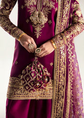 Kanwal Malik Shocking Pink Soft Raw Silk Formal Wear Dress Embroidered 3 Piece Unstitched